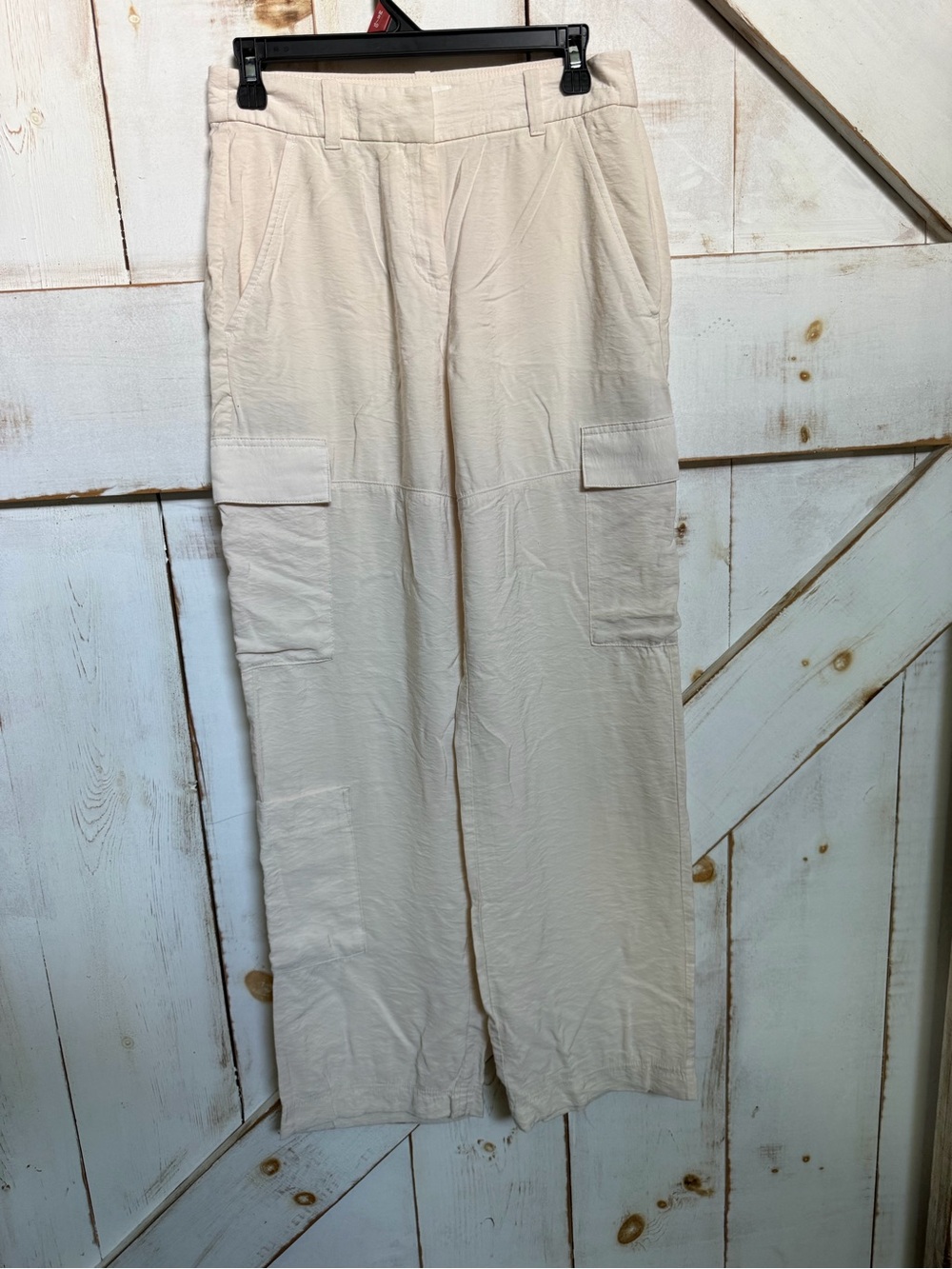 H&M Beige Wide-Leg Cargo Pants